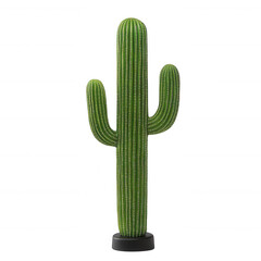 A tall green cactus with multiple arms, showcasing a vibrant appearance. Perfect for desert-themed decor or educational purposes. Isolated on a clean white background.