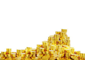 pile of gold coins PNG transparent..