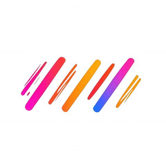 Obraz premium A vibrant collection of colorful stripes in various shades, ideal for modern graphic designs on a white isolated background.