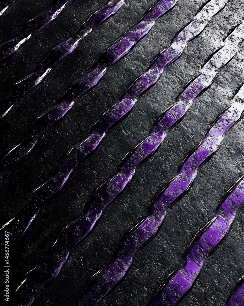Poster abstract purple textured lines on dark stone background close up diagonal view for creative design a