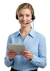 Customer Service Representative Using Tablet