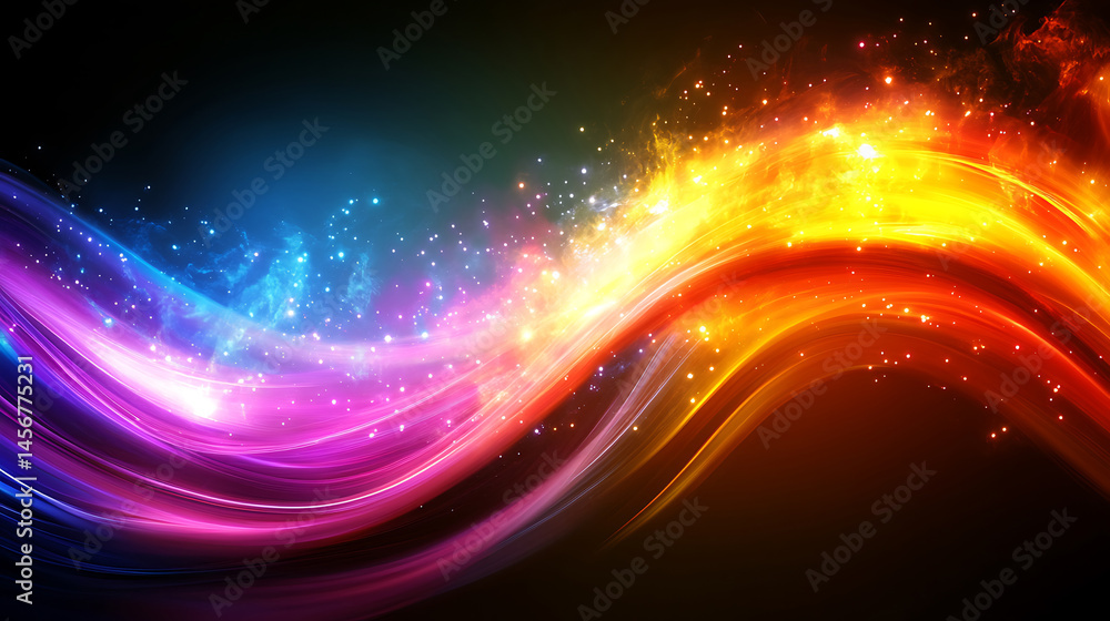 Poster abstract background with colorful waves and sparks for modern designs and presentations beautiful ba