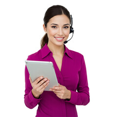 Customer Service Representative Using Tablet