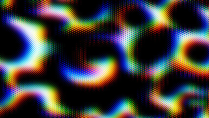 Vibrant Psychedelic Glow Pattern on Black