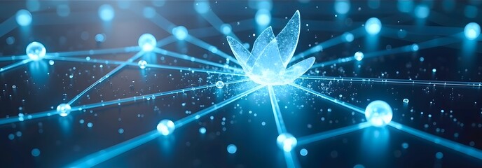 Naklejka premium Economic risk concept: Shattered glass under stormy sky symbolizes shifting market and financial disruption. Glowing Glass Formation in Economic Network with Breaking Flow Dynamics