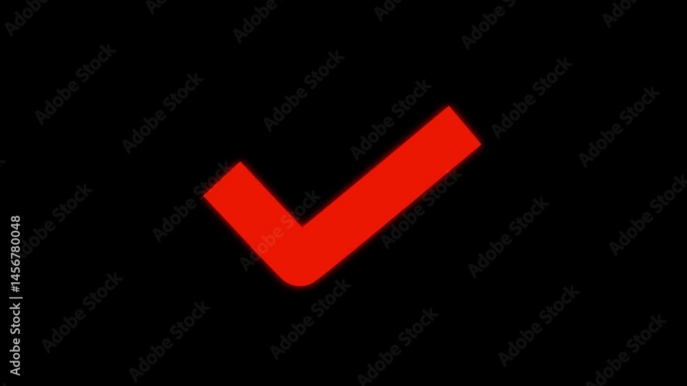 Poster tick mark or confirm icon animation. approved, select tick, success . isolated on green screen web d