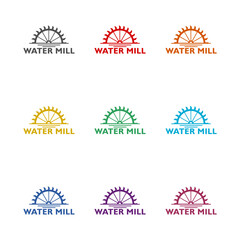 Water mill icon isolated on white background. Set icons colorful © sljubisa