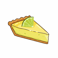Slice of pie with a citrus garnish, crust edge detail, and yellow filling