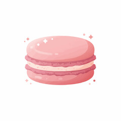 A cute pink circular platform with glittery stars on a white background