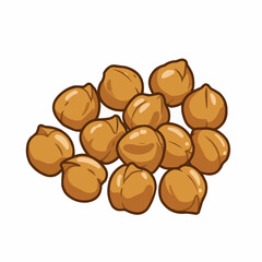 Cartoon style of many delicious looking, round chick peas. Stacked nicely!