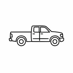 Minimalist line art of a pickup truck's outline, showcasing its simplistic design © Elsha