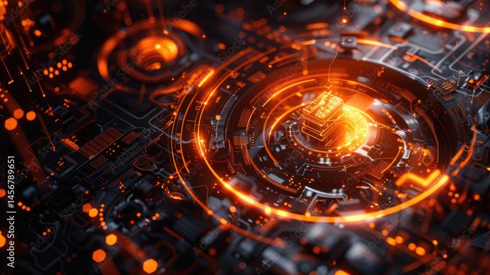 Poster explore a vibrant abstract background featuring a futuristic computer network design. this digital a