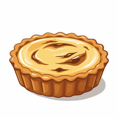 Creamy, baked filling with wavy, flaky crust on a round dessert pie