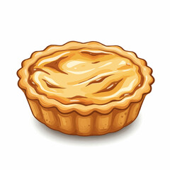 Cartoon style pie with a browned, textured surface