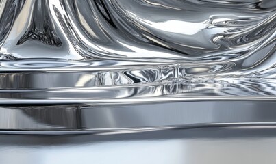 Abstract Reflection of Shiny Metallic Surface in Soft Light