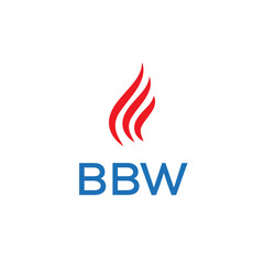 BBW logo design. Creative company name, headlines typography identity, trendy logotype. Vector illustration.