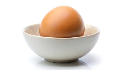 Bowl chicken egg isolated on white background