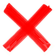 Obraz premium Red Cross Mark Symbol Hand Drawn with Marker on Transparent Background