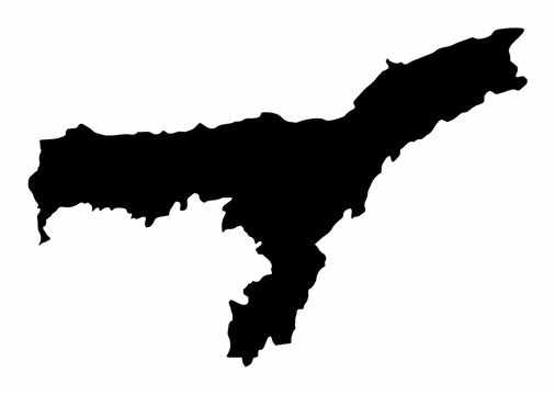 Assam State silhouette map
