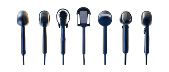 Set of Three Metal Detectors Against Transparent Background