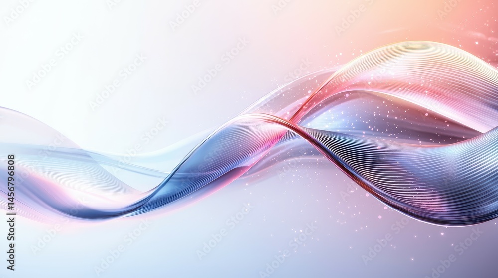 Aufkleber abstract waves in soft pastel colors creating a serene and ethereal atmosphere.