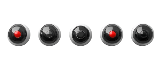 Collection Pack of Abstract Red and Black Sphere Pattern Background set against transparent background