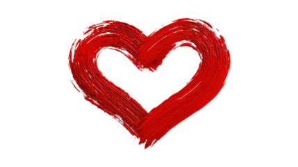 red heart on white