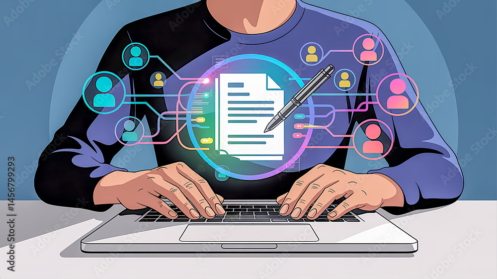Poster seamless document collaboration and file sharing with real-time team editing