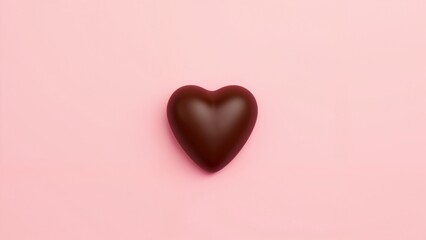 Fototapeta premium A chocolate heart on a pink background.