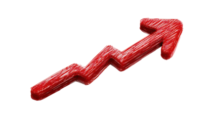 red heart shaped red ribbon on white