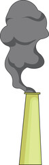 vector illustration of factory chimney, illustration suitable for air pollution, environmental pollution, factory or industry themes