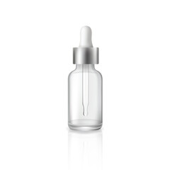 Realistic vector dropper bottle mockup for serum or oil