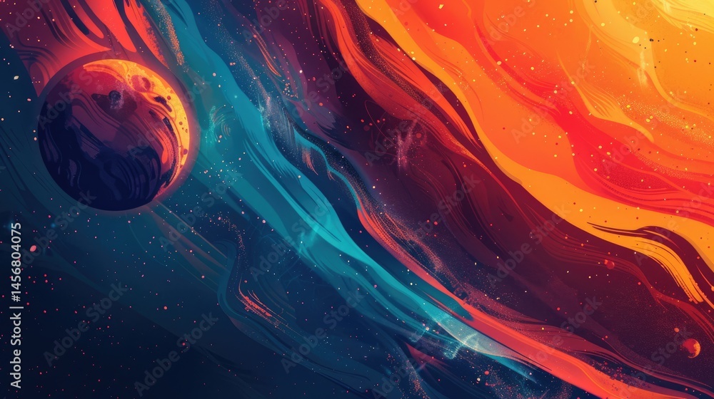 Aufkleber abstract vivid color wave flowing express the energetic texture. seamless texture of vividness curve