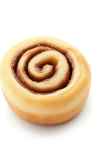 Fototapeta premium Cinnamon roll close up on white background delicious sweet pastry treat food photography studio shot