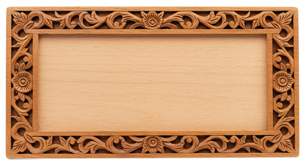 Small blank billboard or message board with Traditional Malay style wood carved pattern.