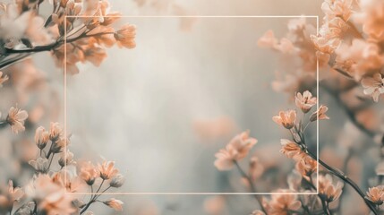 Modern invitation card with flowers and sleek frame perfect for wedding mockup background wallpaper AI generated image