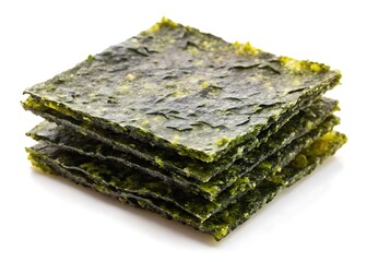 Nori seaweed sheet isolated on white background