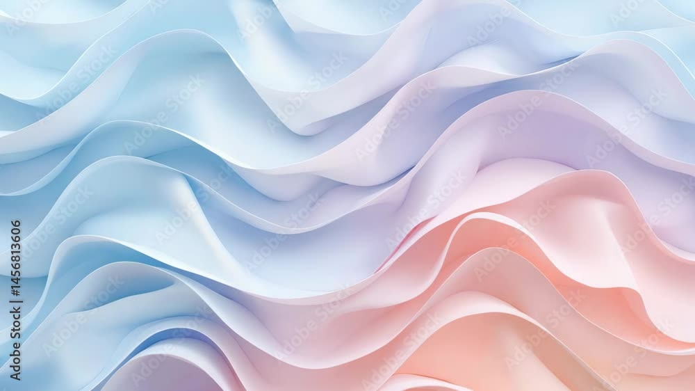 Poster soft undulating waves in pastel colors create an abstract background design suitable for creative pr