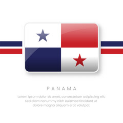 National Panama Flag.Vector Panama Button Flag. Realistic National Flag Design and Vector Template