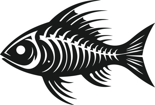 recommend clip art: Vector of a fish skeleton