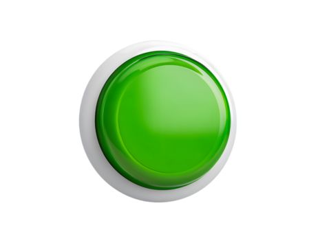 Green Round Button with White Ring Transparent PNG