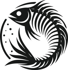 Vector of a fish skeleton