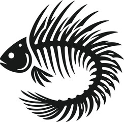 Vector of a fish skeleton
