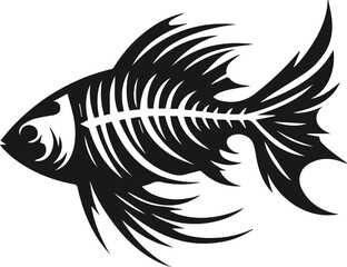 Vector of a fish skeleton