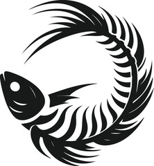 Vector of a fish skeleton