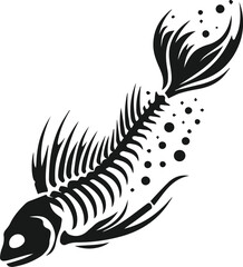Vector of a fish skeleton