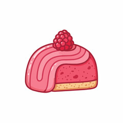 Stylized raspberry on top of pink icing
