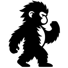 Silhouette of a small gorilla
