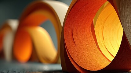 abstract orange shape background 3d rendering illustration