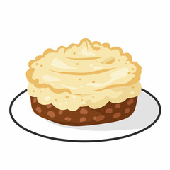 Stylized illustration of textured and layered creamy dessert